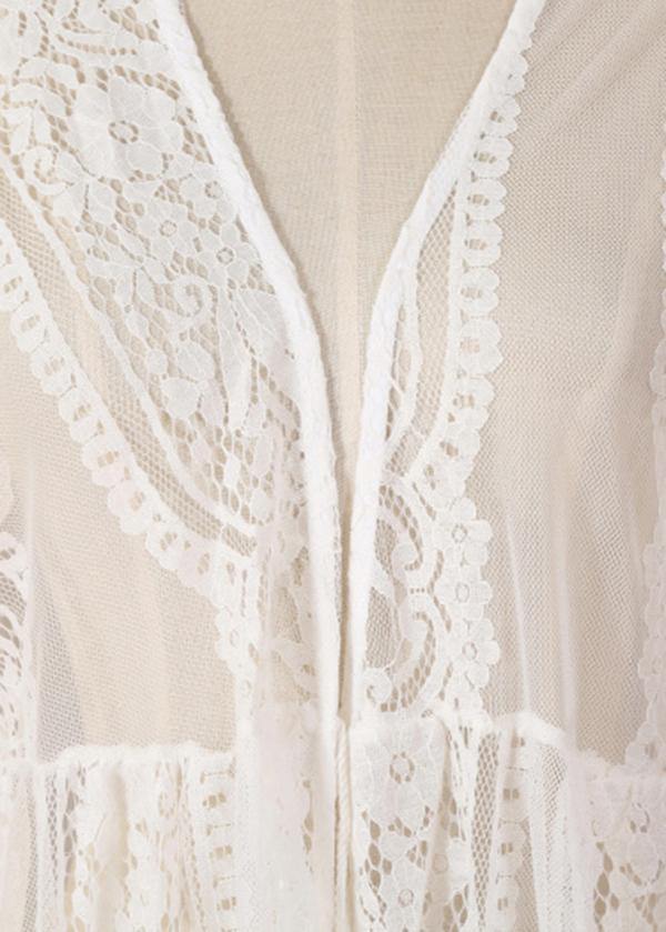 Natural Black Long Sleeve Mid Summer Lace Cardigans