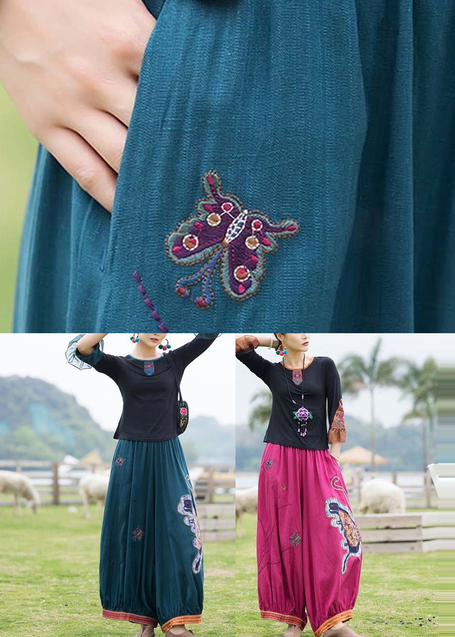 Black Patchwork Green Ruffles Top and Lantern Pants Two Piece Set Summer