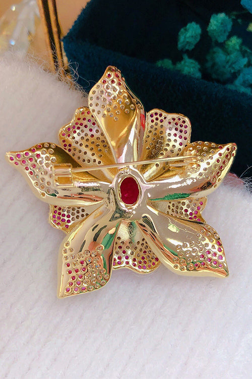 Blooming Inspiring Elegance Flower Crystal Brooch