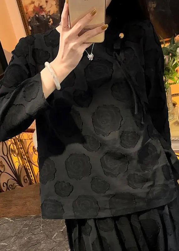 Apricot O-neck Asymmetrical Button Tops Long Sleeve