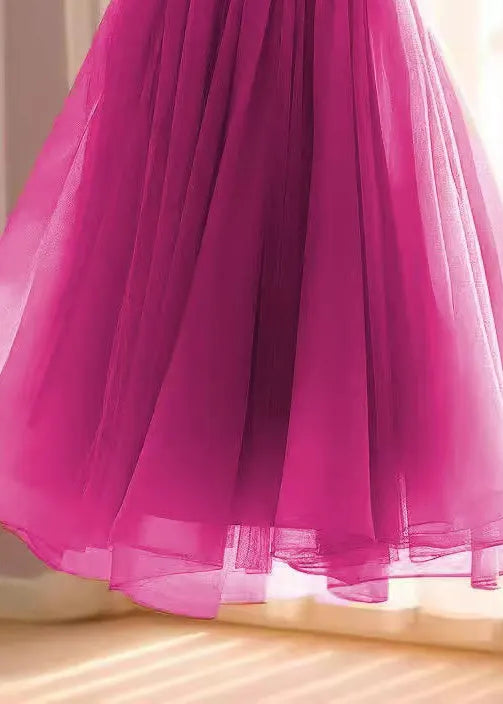 Rose High Waist Chiffon Skirts Fall