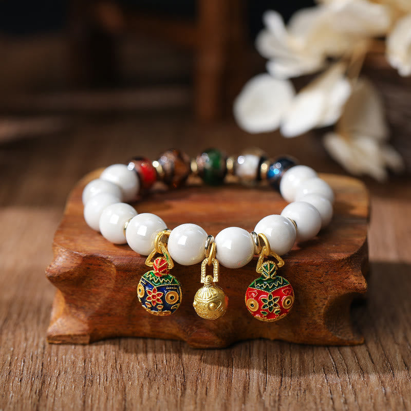 10mm Liuli Glass Spiritual Charm Bracelet for Prosperity