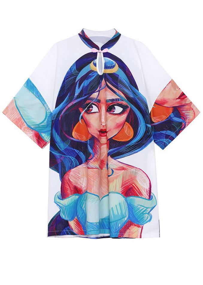 Cartoon Character Half Sleeve Vacation Dress Summer