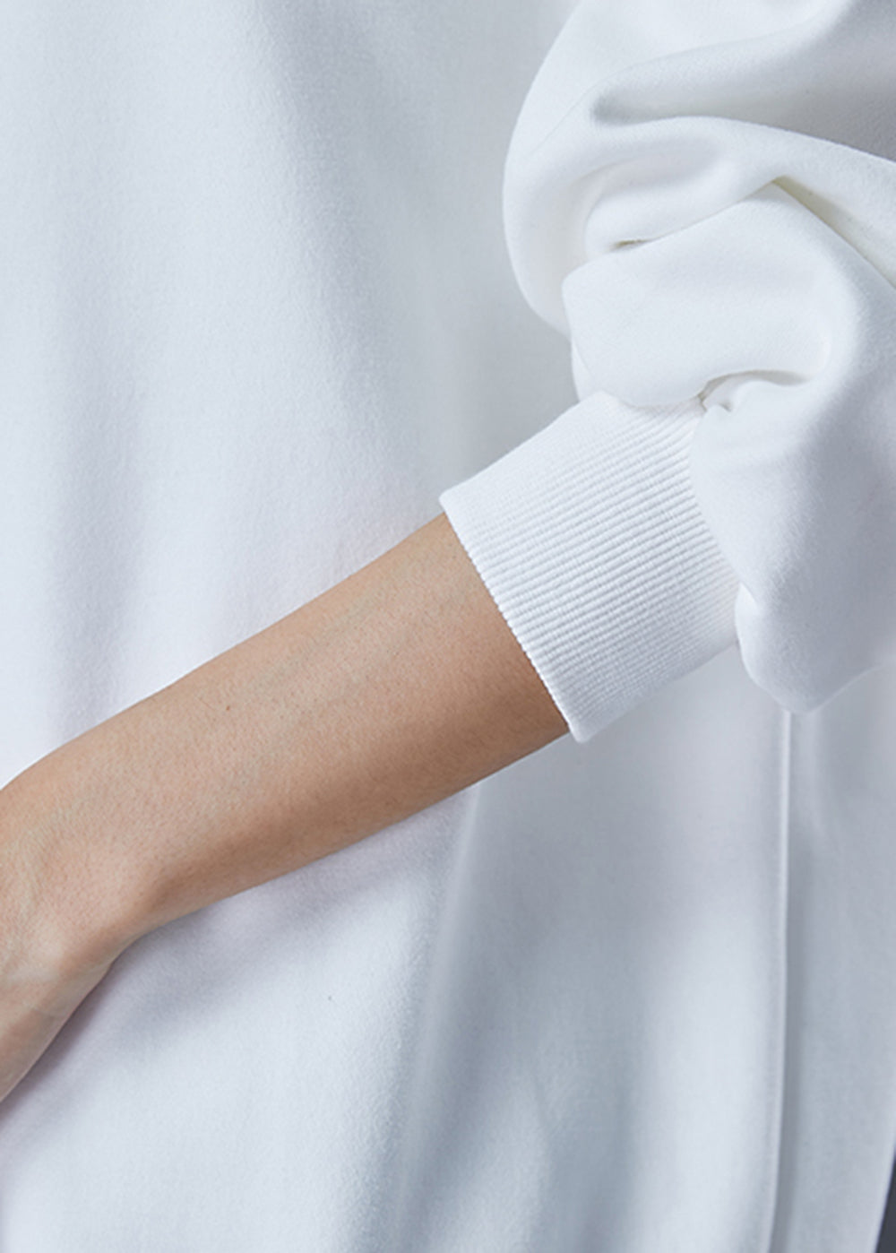 Italian White Asymmetrical Zippered Cotton Spring