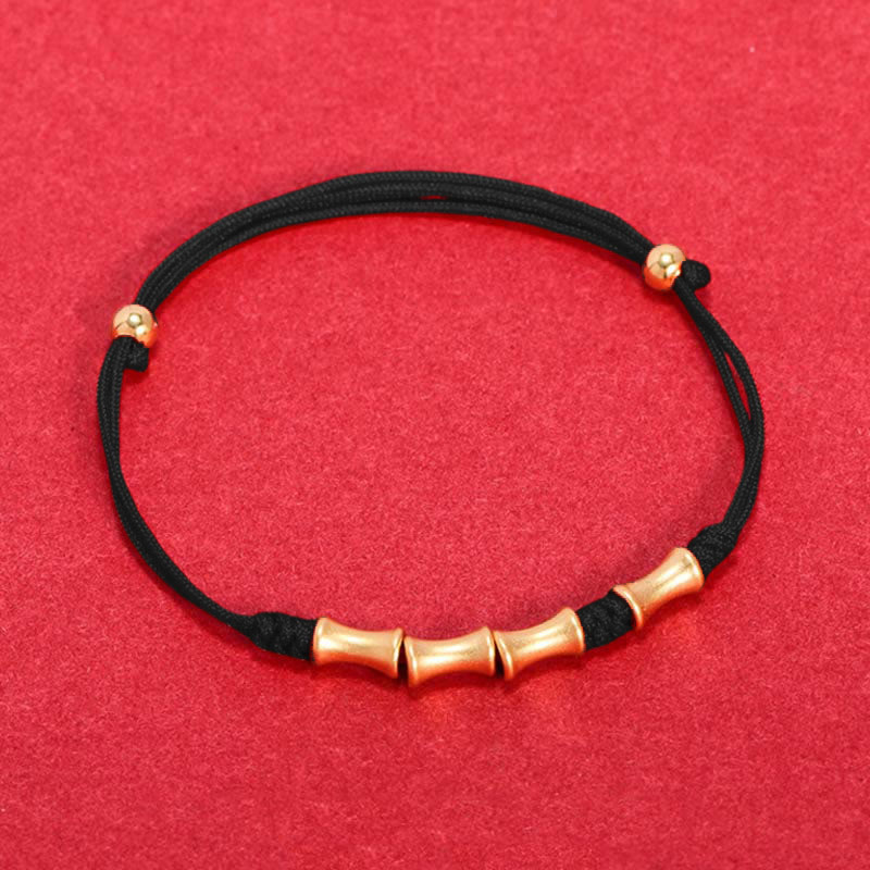Buddha Stones 925 Sterling Silver Bamboo Design Protection Luck Braided Bracelet