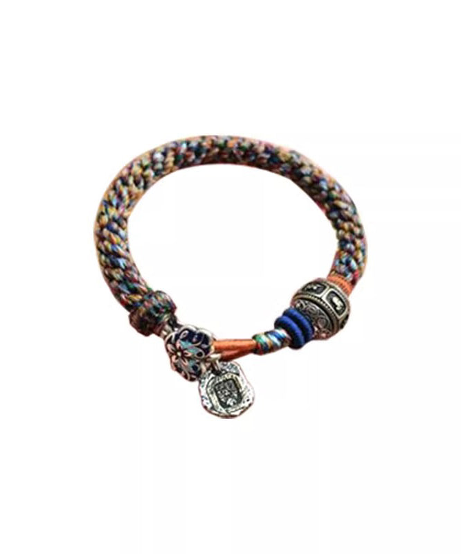Cotton Thread Weaving Beads Charm Bracelet