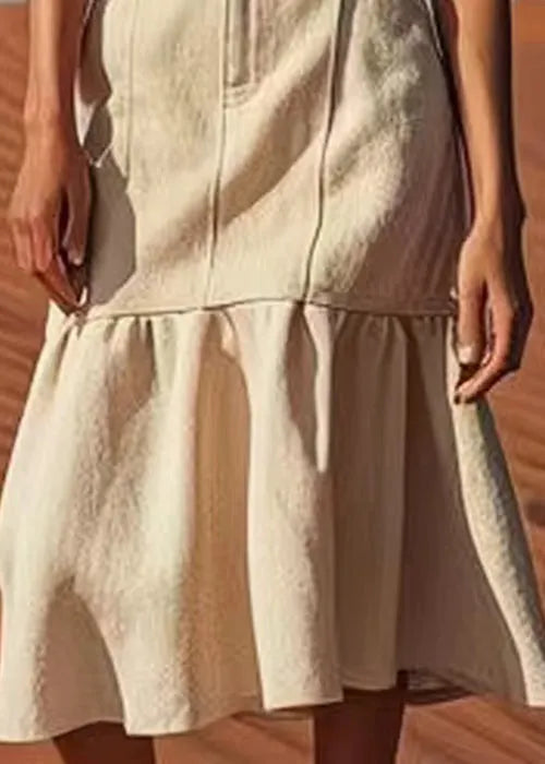 Linen Button High Waist Linen Skirts Summer