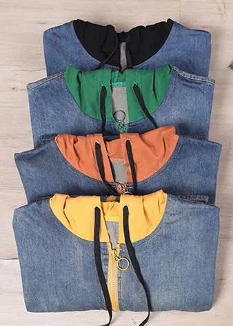Hooded Spring Maxi Coat Green Clothing Jackets