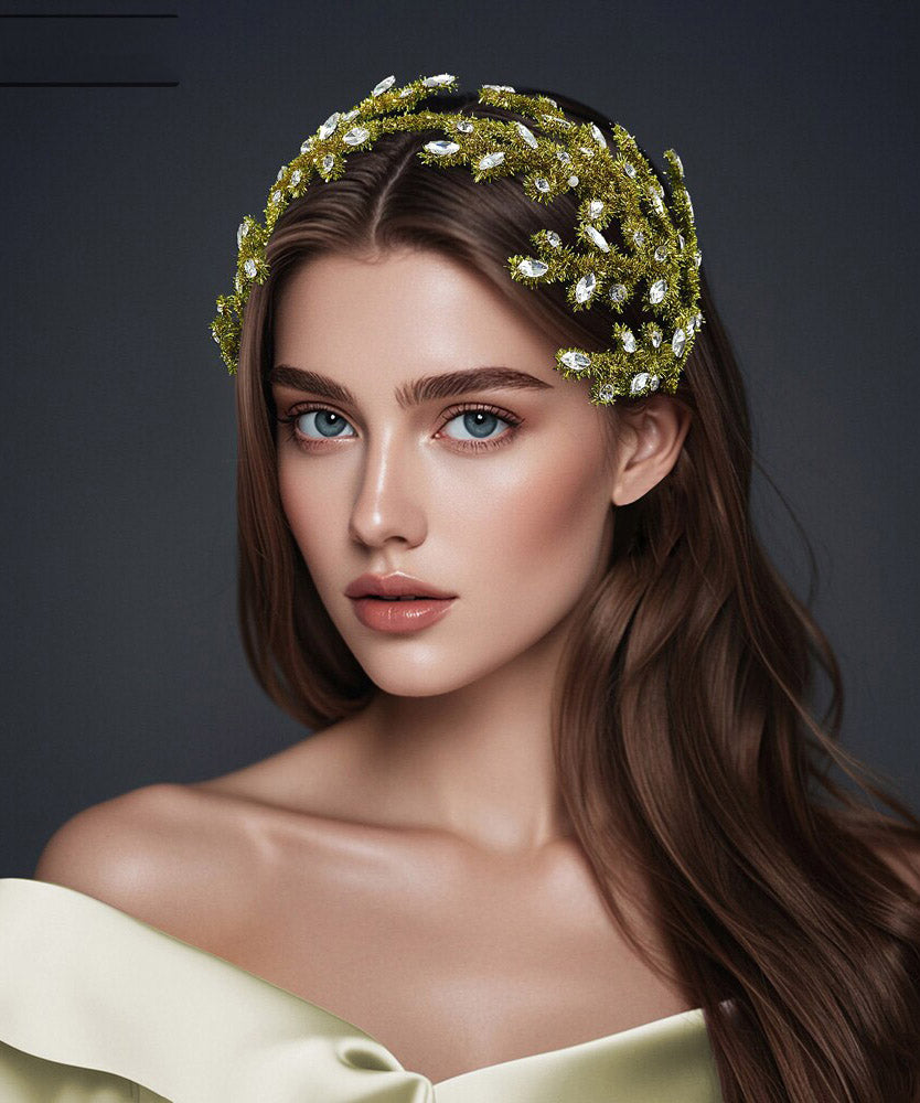 New Turmeric Yellow Weave Crystal Hairpiece