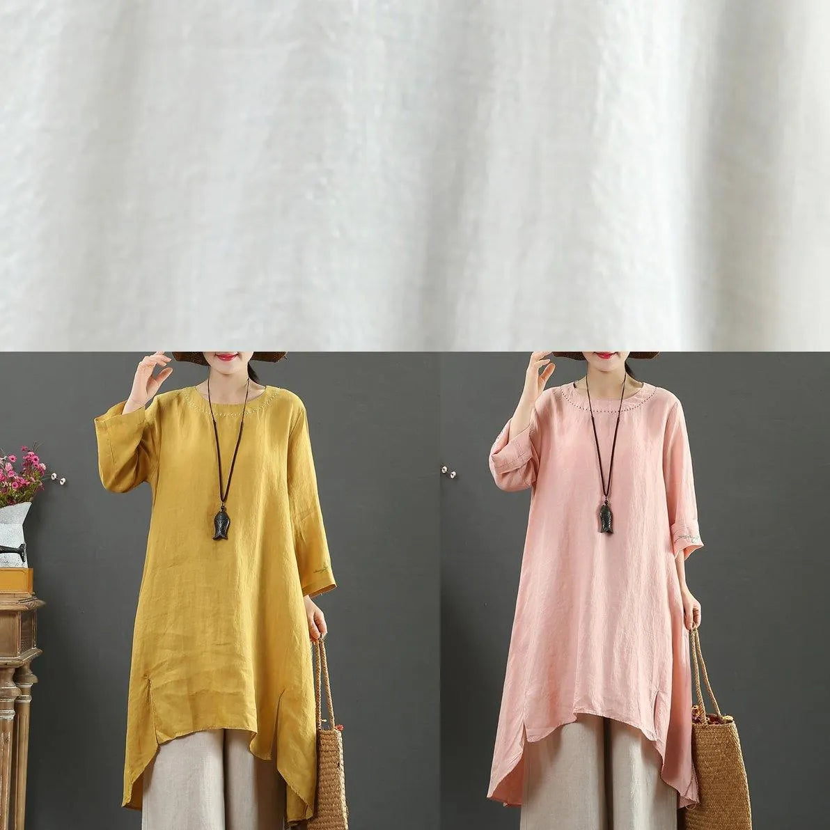French White Embroidery Quilting Clothes O Neck Low High Design Long Spring Dress