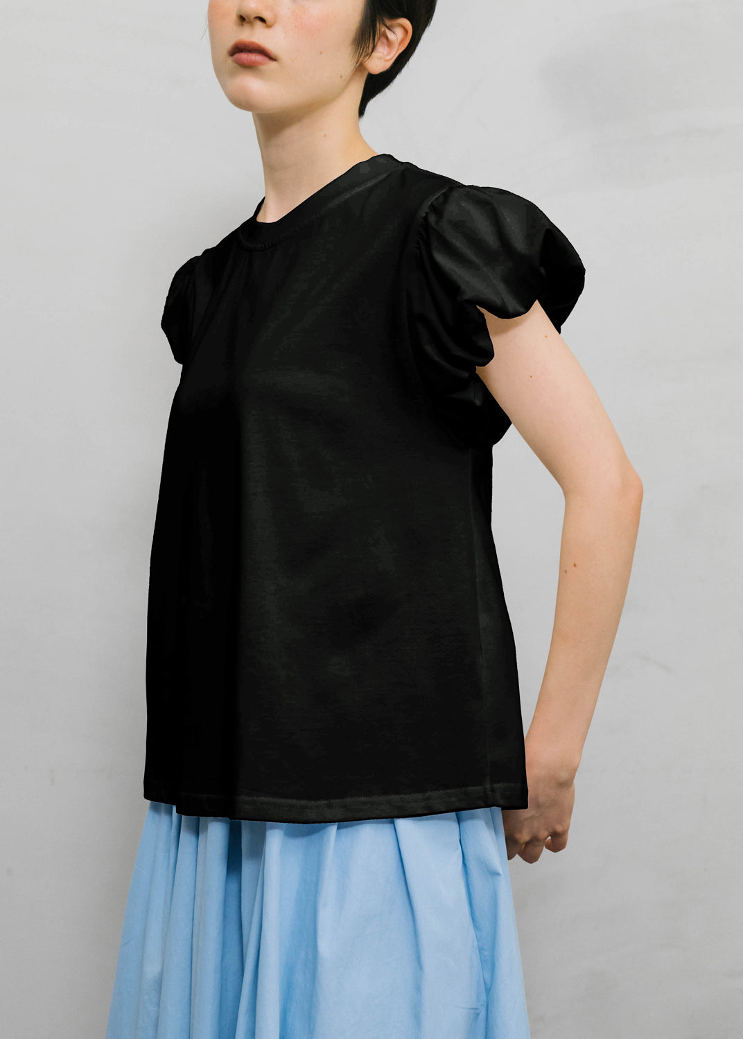 Black Cozy Cotton T Shirts O Neck Short Sleeve