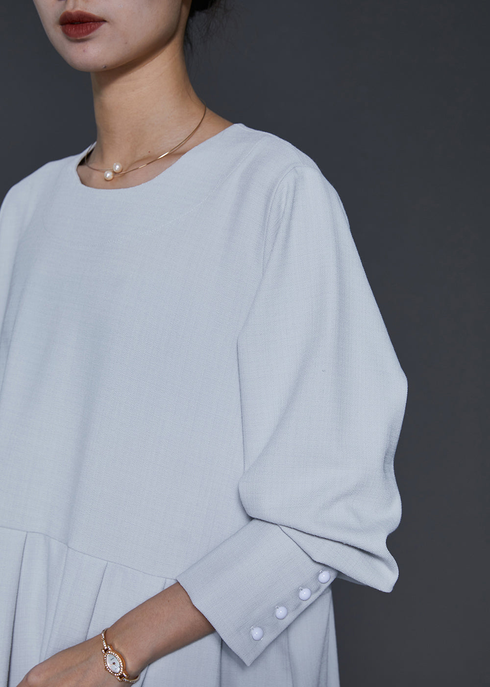 Sky Blue Oversized Exra Large Hem Cotton Dress Spring