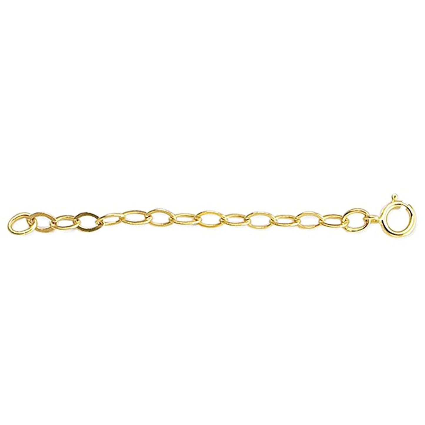 14k Yellow Gold Cable Chain Necklace Extender Clasp