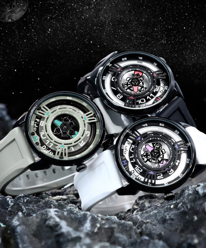 Blue Silicone Rubber Waterproof Hollow Out Watches