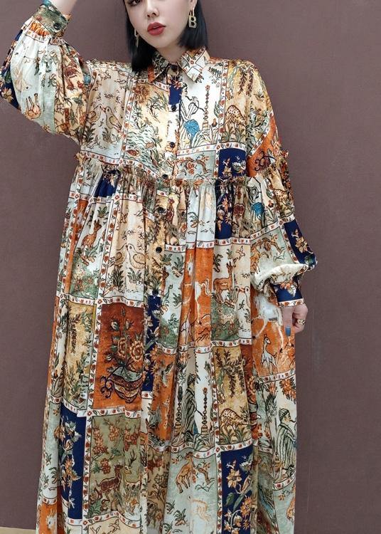 Style Tunics Lapel Exra Large Hem Vestidos De Lino Spring Dresses