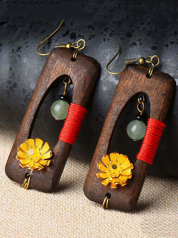 Original Geometry Split-joint Wooden Earrings Accessories