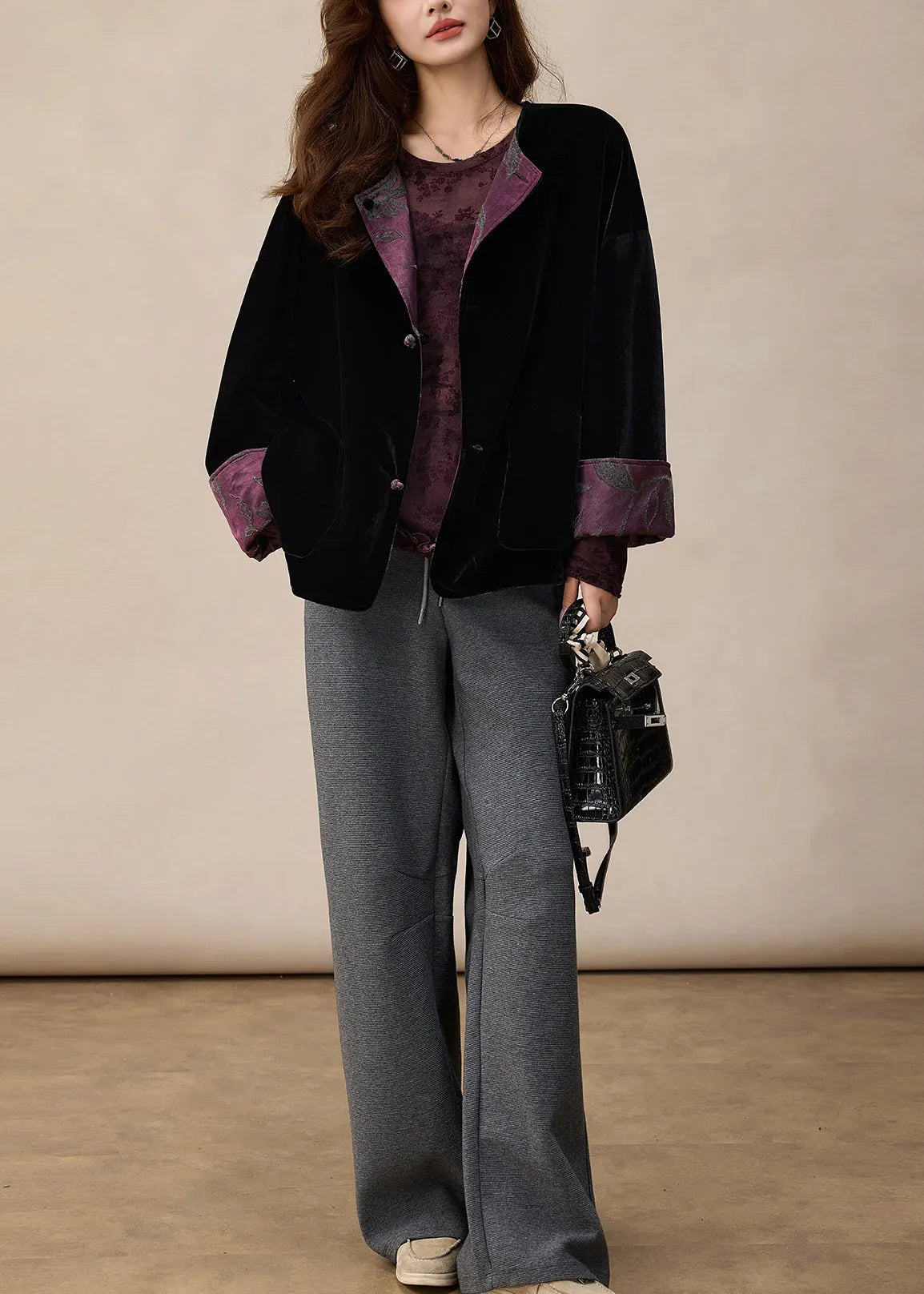 Green Jacquard Wear on Both Sides Silk Jackets Spring