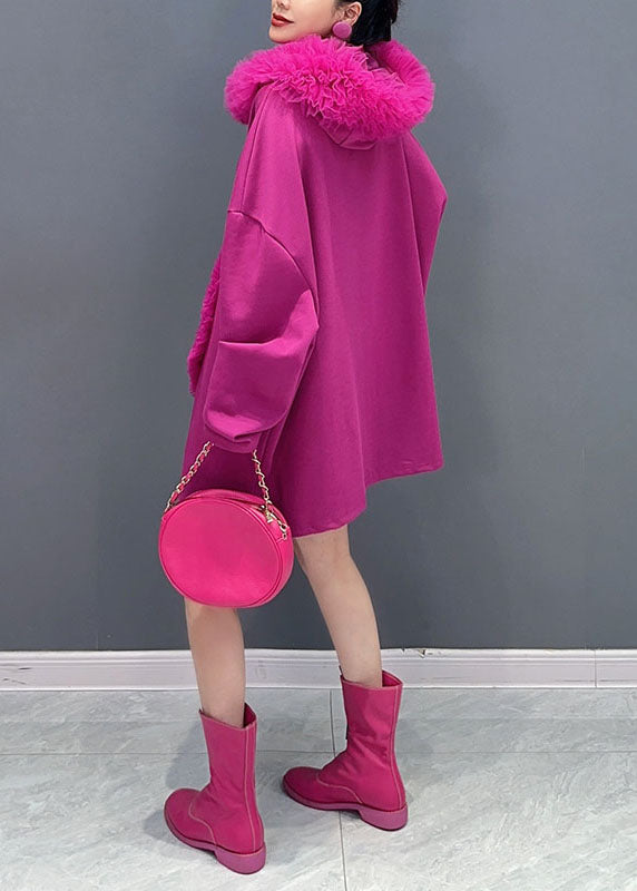 Rose O-neck Love Tulle Patchwork Pullover Fall