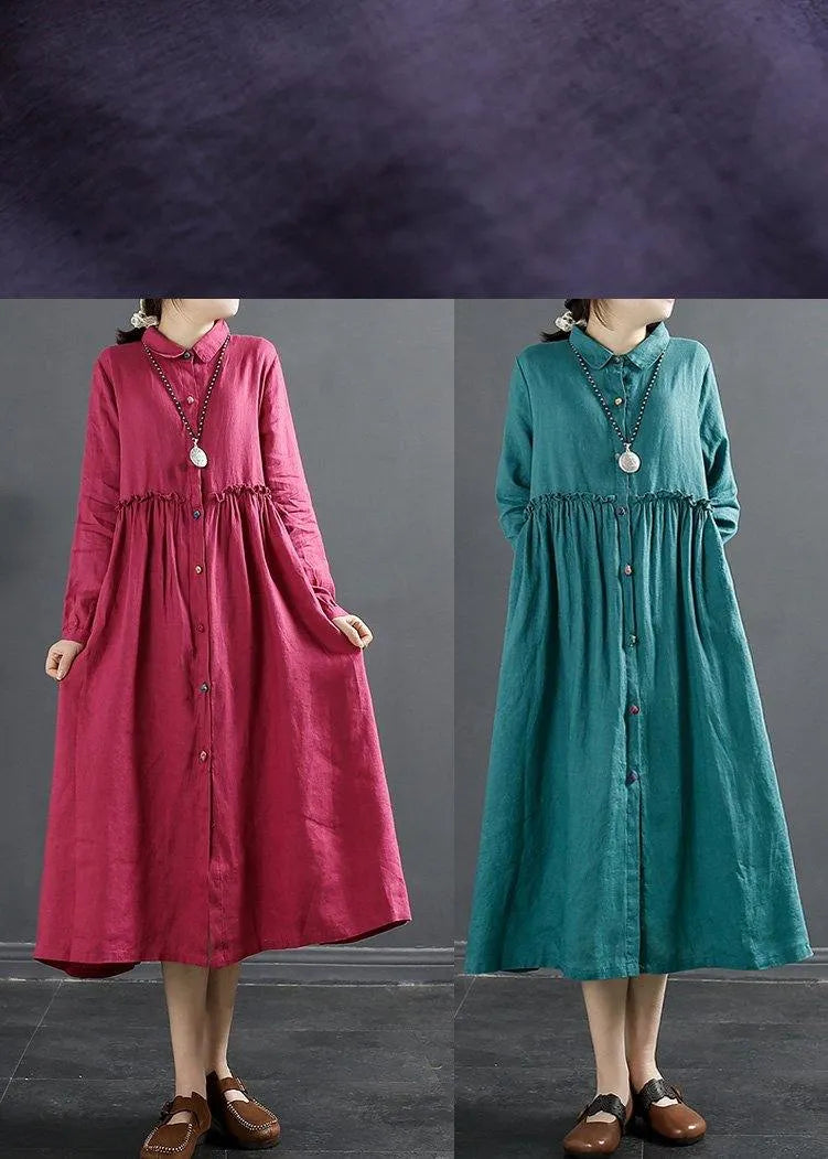 Lapel Ruffles Outfit Photography Green Maxi Dress