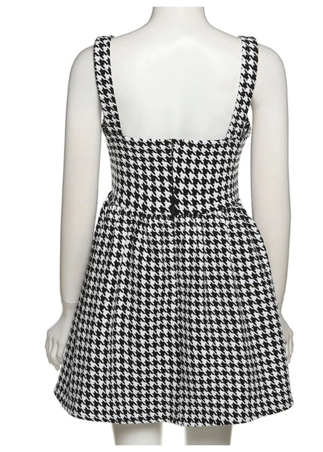 Black Plaid Cotton Spaghetti Strap Dress Dress Summer