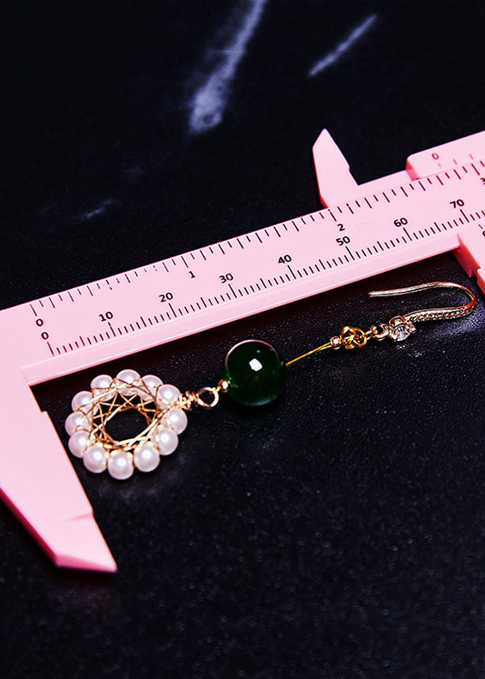 Art Hoop Pearl Turquoise Drop Earrings