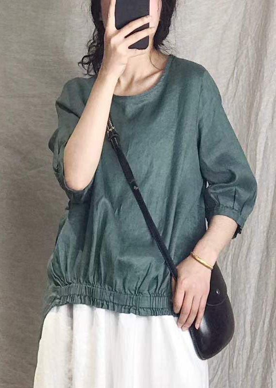 Purple Linen Shirt Tops Half Sleeve