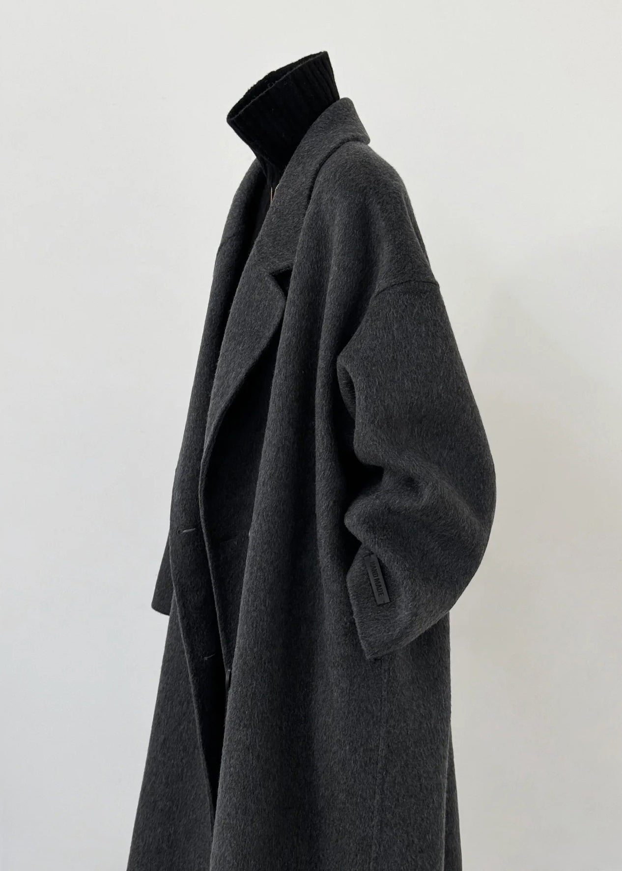 Dull Grey Oversized Double Breast Woolen Coat Outwear Winter