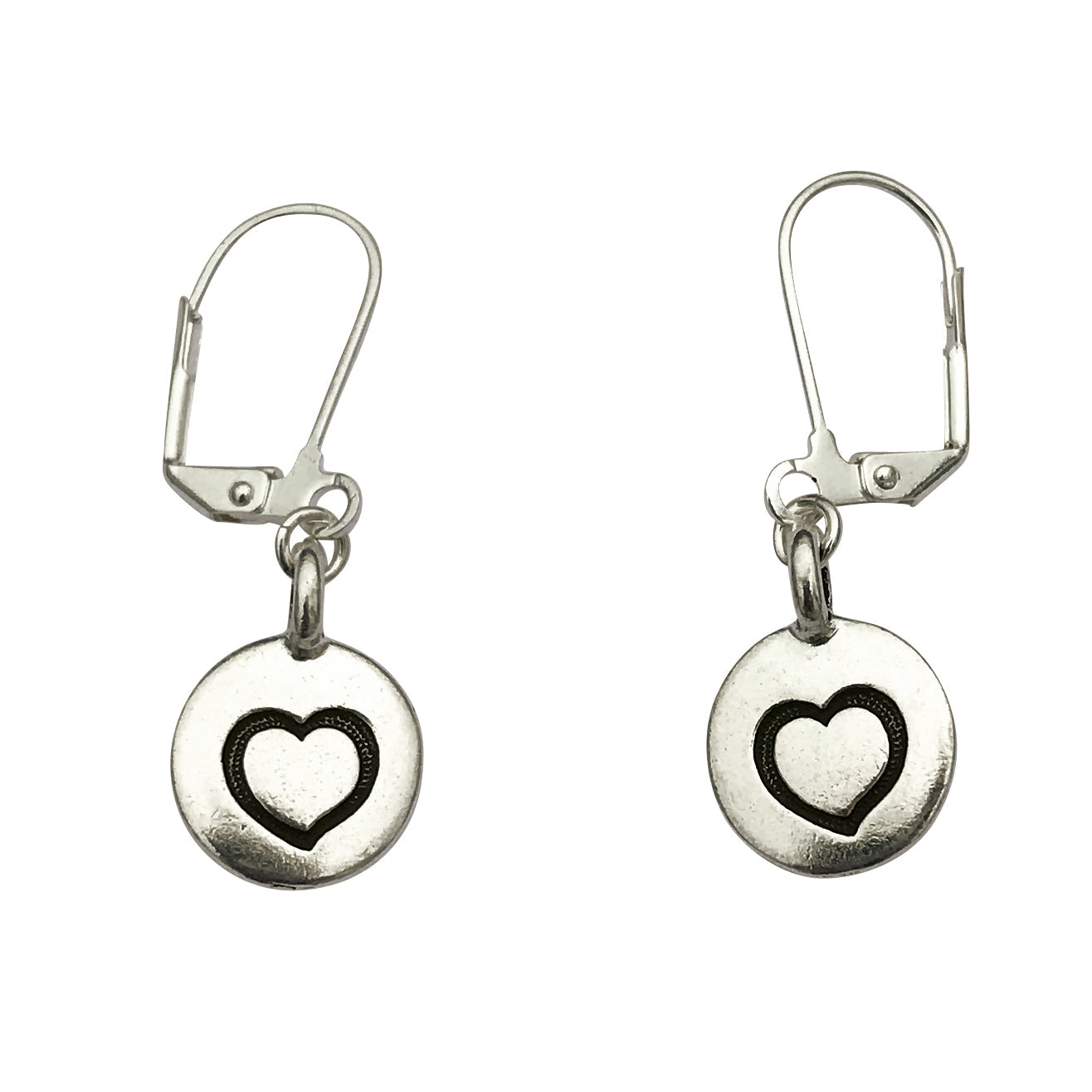 Dragonweave Heart Circle Charm Necklace and Earring Set, Silver Plated Pink Leather Choker and Leverback Earrings