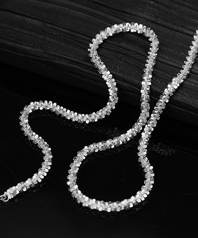 Fine Silk Sterling Silver Broken Silver Gypsophila Necklace Et001
