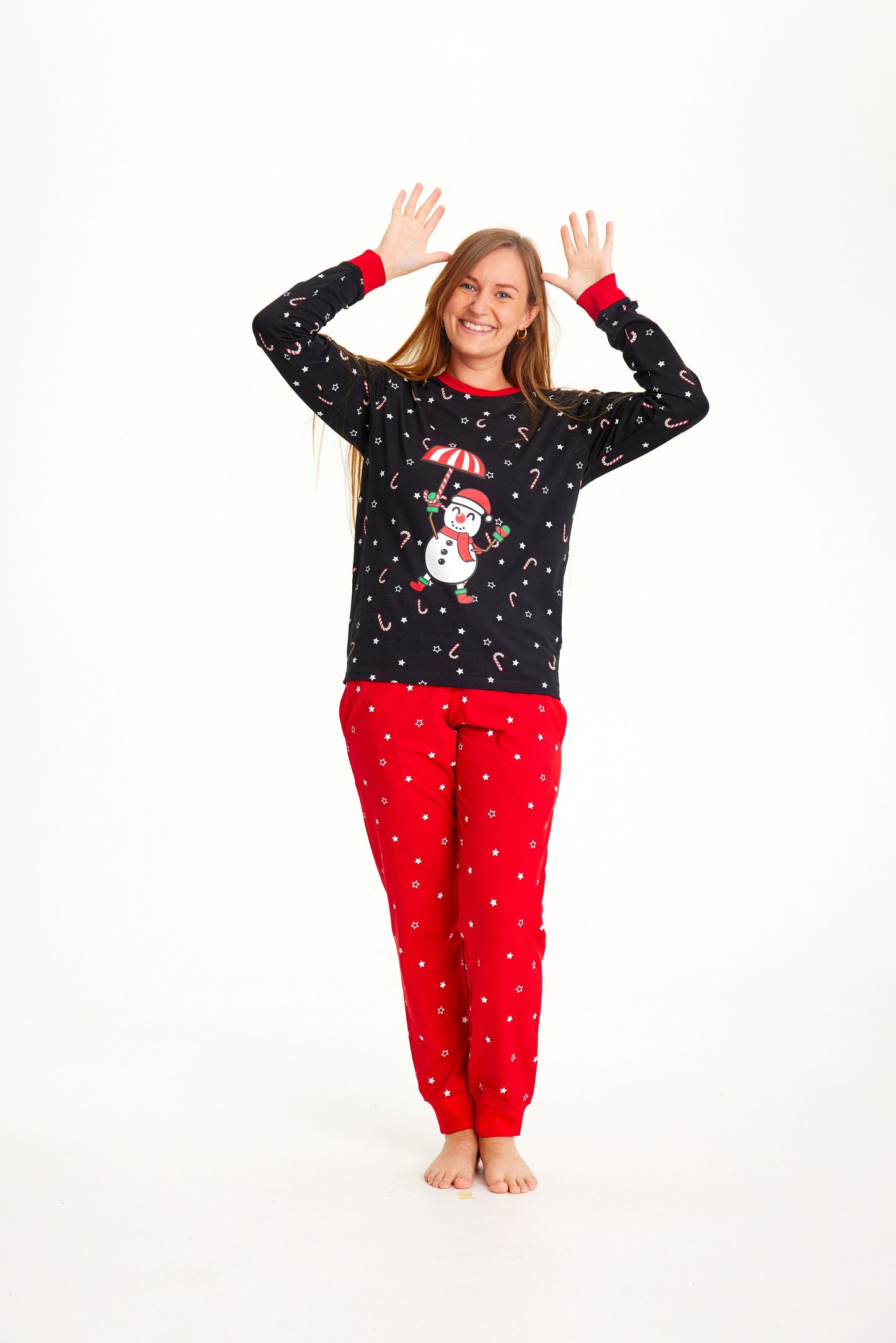 Flying Snowman Christmas Pajamas Women's