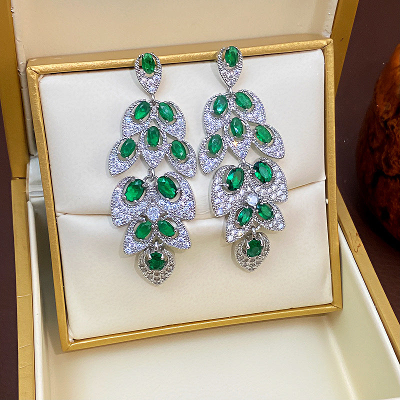 Avangeline Zircon Leaf Earrings