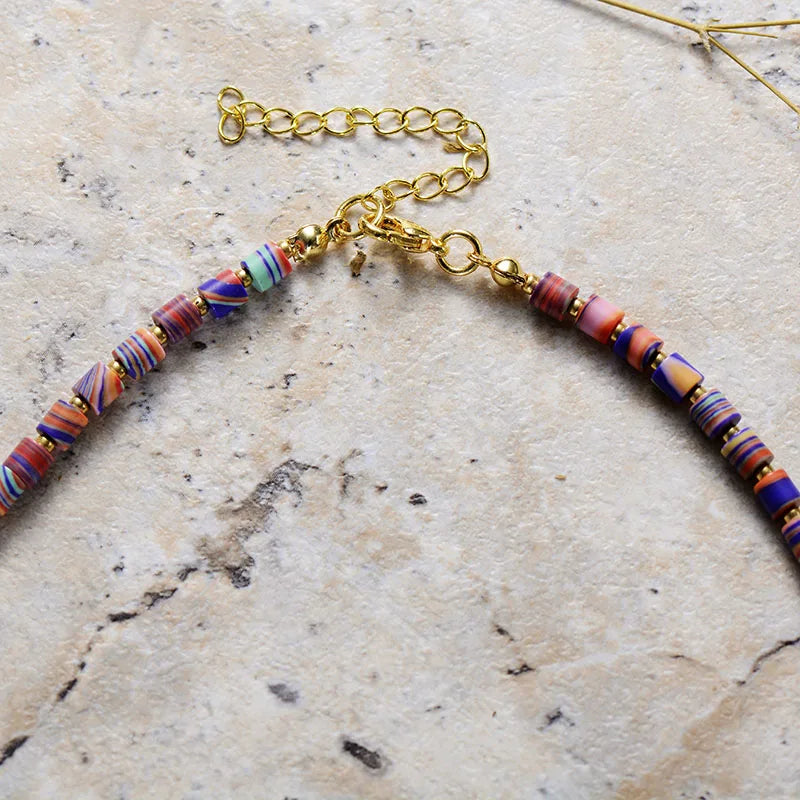 Candied Rainbow Bead Necklace