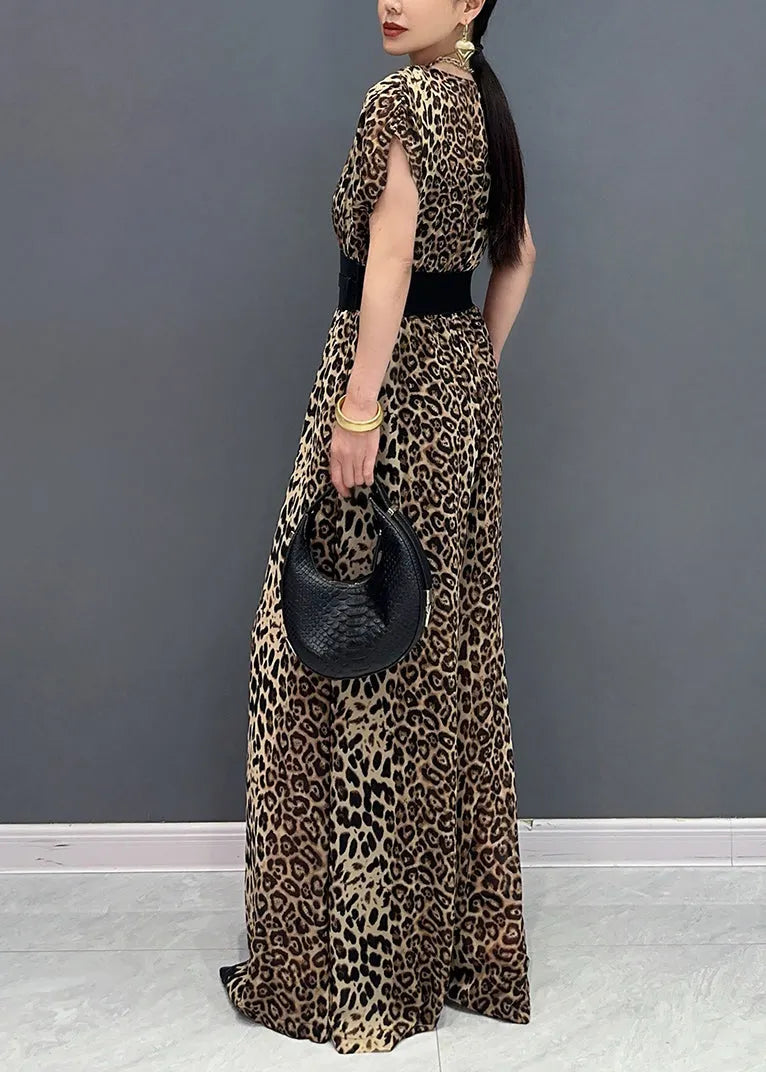Organic Leopard Print Flattering Jumpsuits Summer