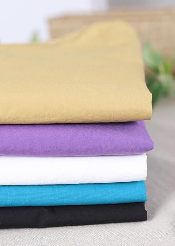 White Pockets Cotton Shirt Tops Summer