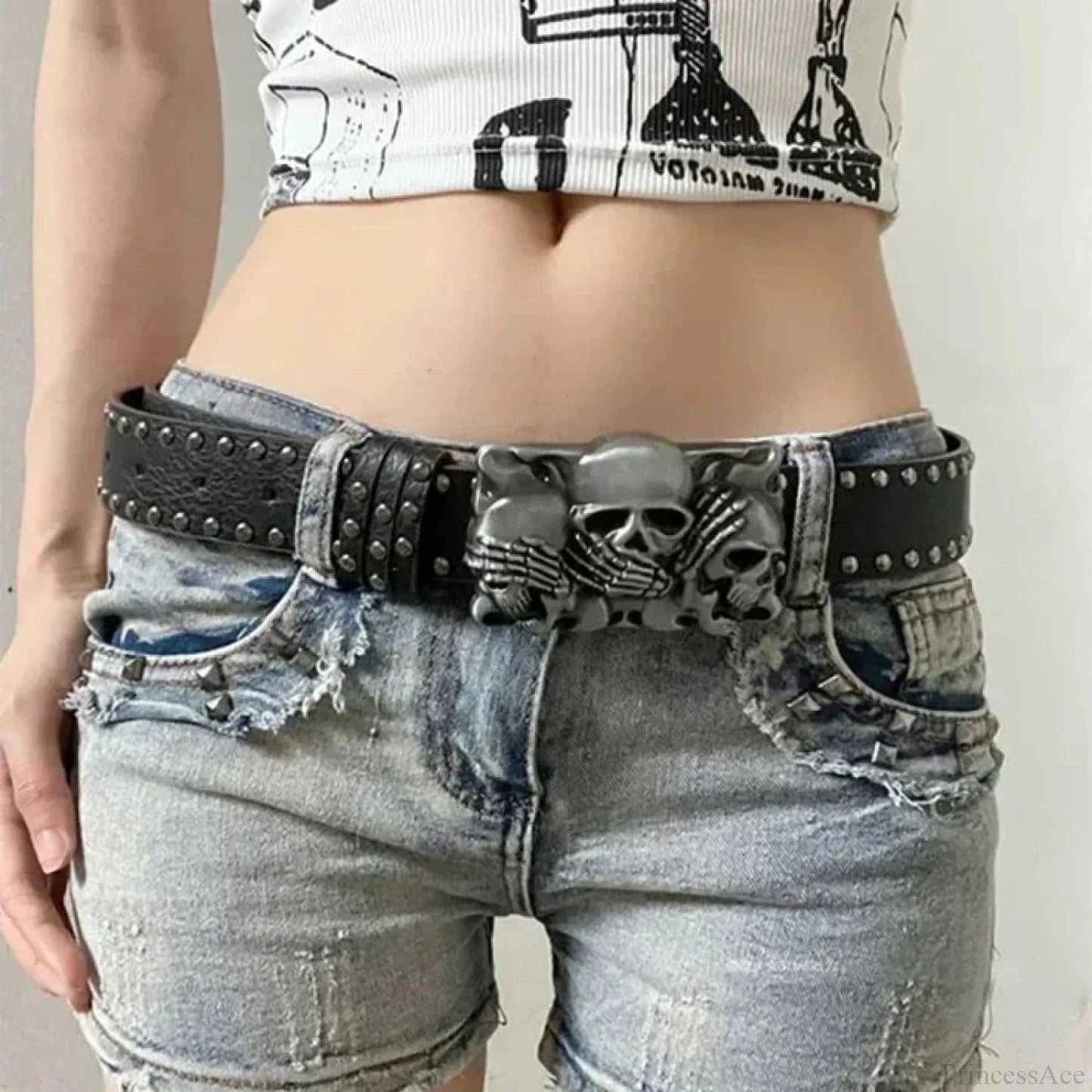 Rebellious Dark Skull Hand Leather Belt
