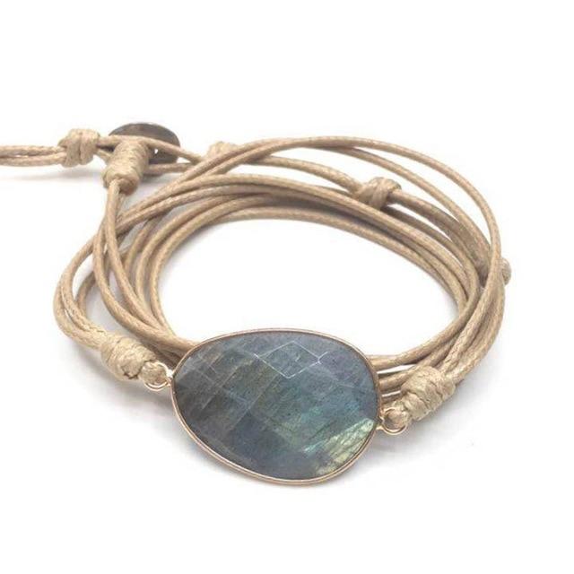 Natural Labradorite Wrap Bracelet