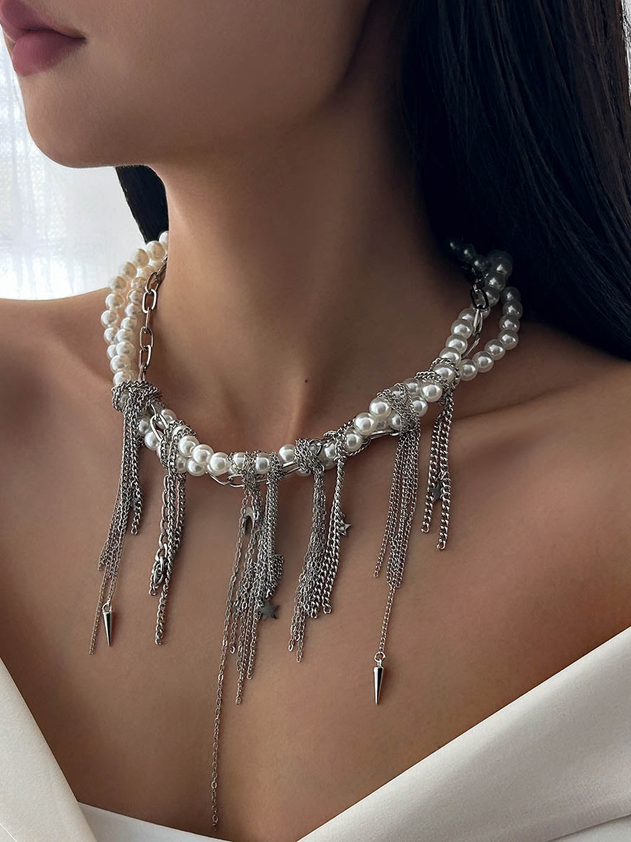 Chains Geometric Tasseled Necklaces Accessories