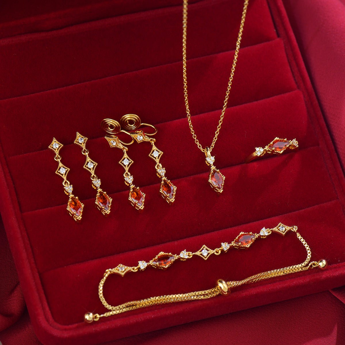 Crimson Lattice Necklace