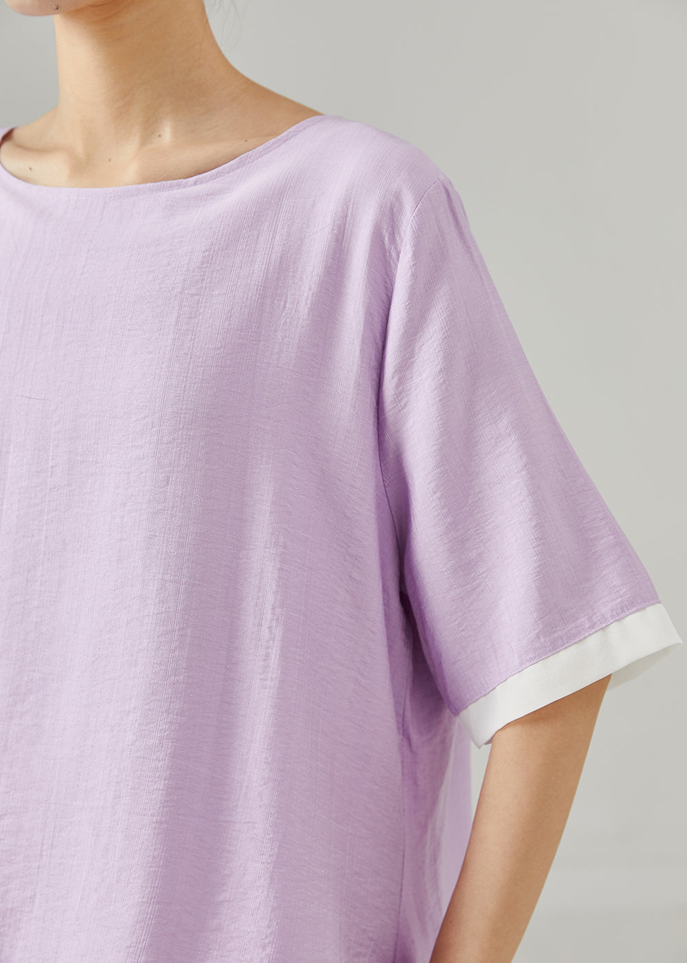 Diy Purple Asymmetrical Patchwork Cotton Two-piece Set Summer
