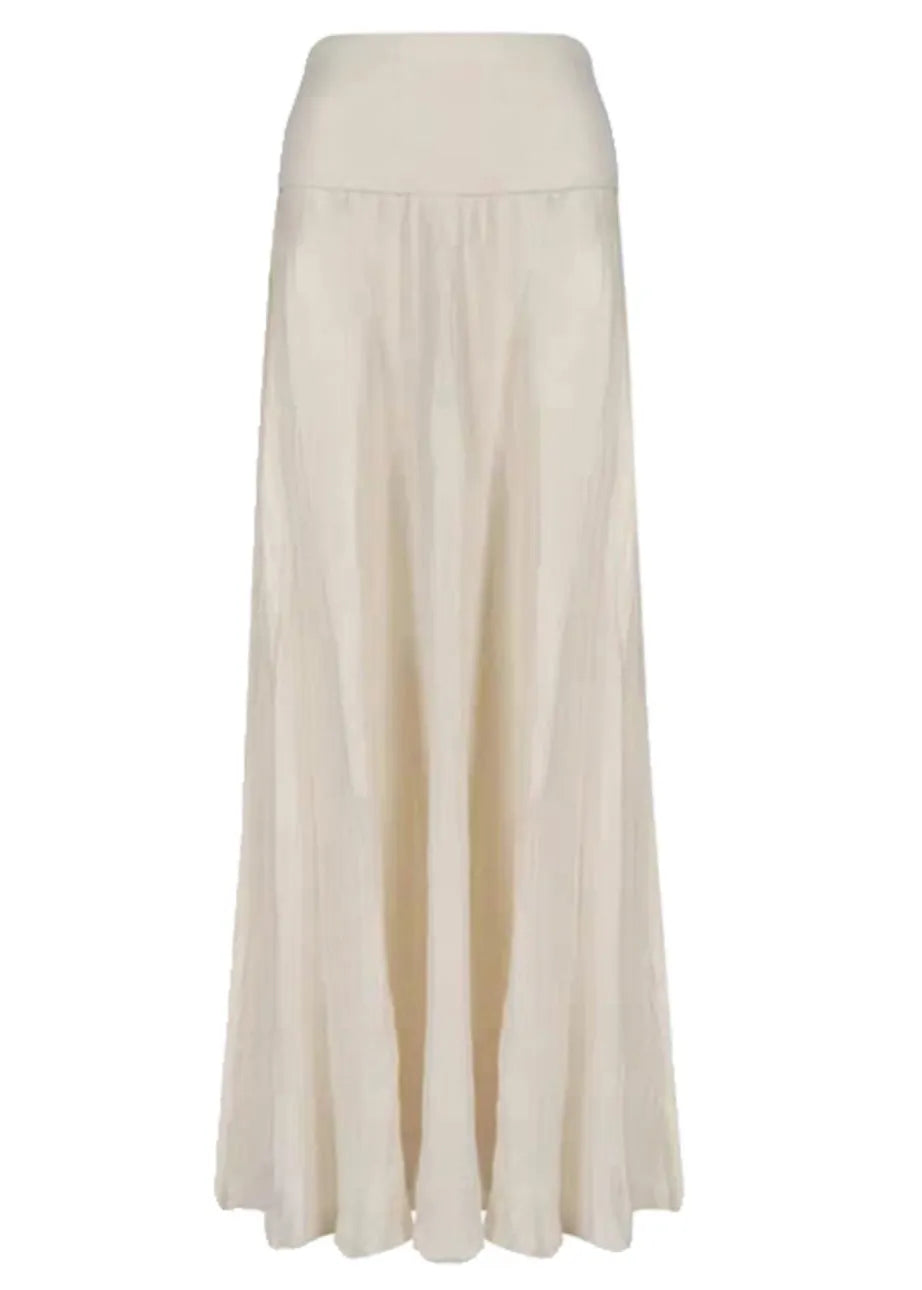 Beige High Waist Cotton Two Pieces Set Sleeveless Summer