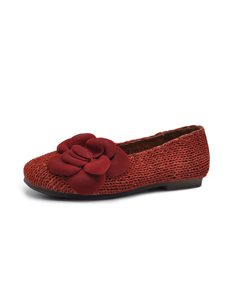 Comfy Splicing Penny Loafers Red Sheepskin