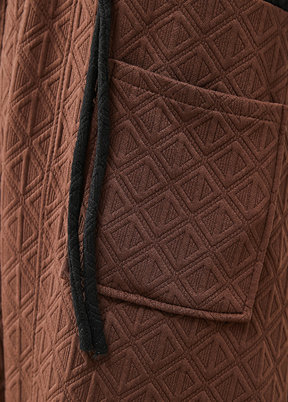 Colorblock Tasseled Patchwork Cotton Long Cardigans Winter