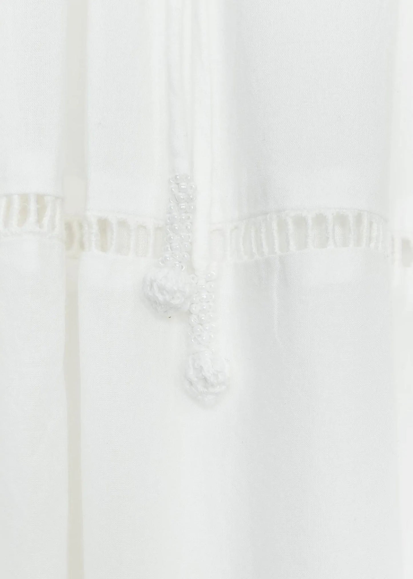 Loose White Hollow Out Shirts and Skirts Cotton Two Pieces Set Summer