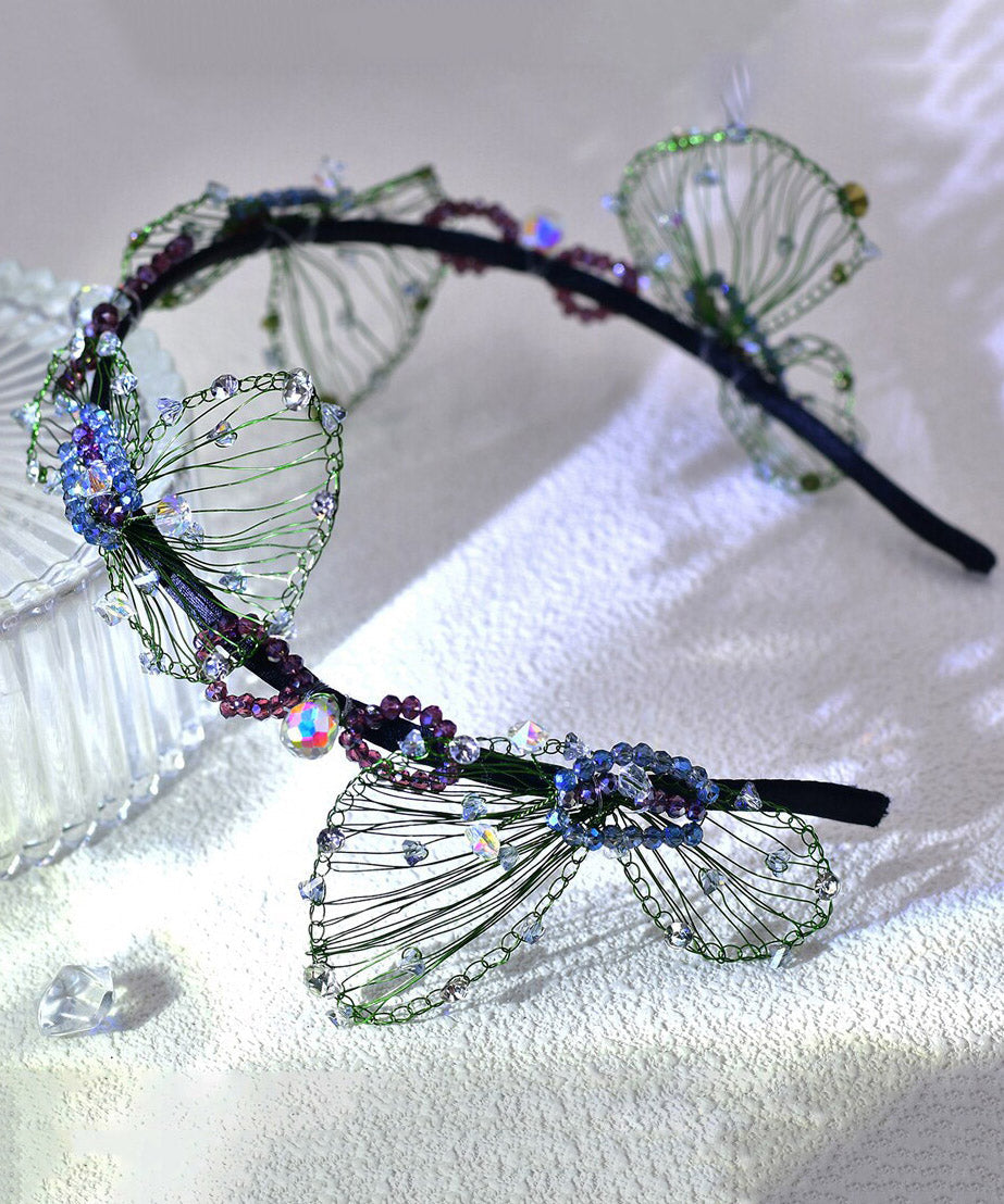 Green Acrylic Crystal Butterfly Beading Hairpiece