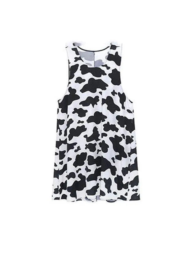 White Printsideopen Summer Short Sleeve Long Dress