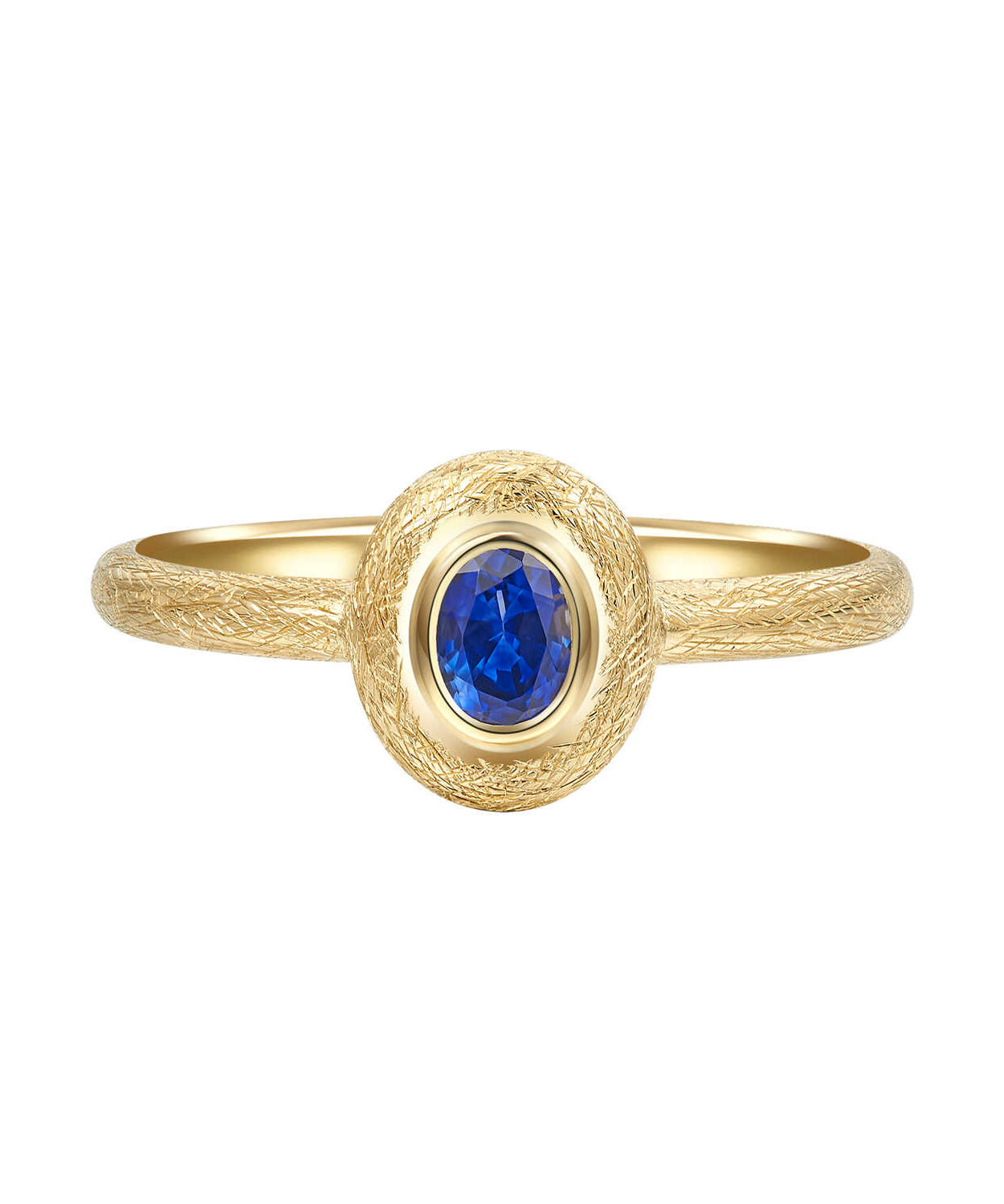 Royal Blue Ancient Dharma Gold Zircon Crystal Rings