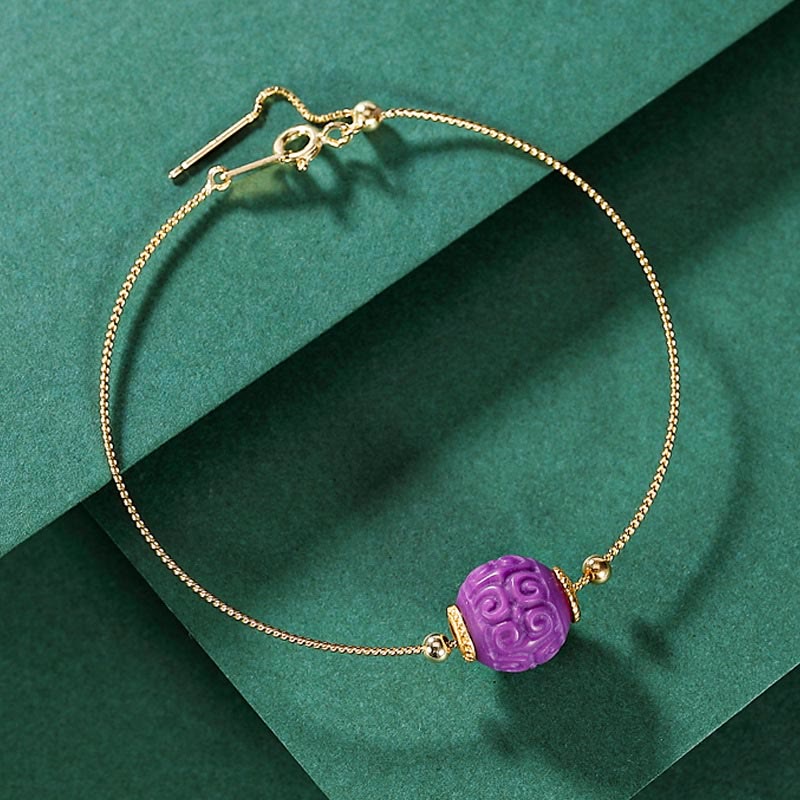 Purple Mica Stone Spiritual Necklace & Bracelet Set