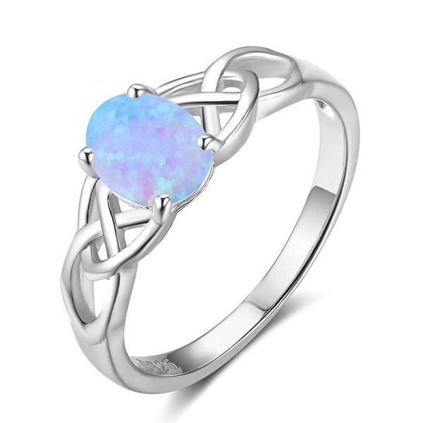 Celtic Fire Opal Silver Ring