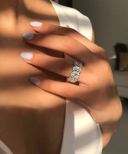 Silk Alloy Zircon Open Rings