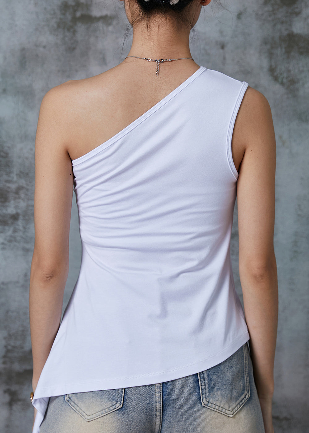 White Cold Shoulder Cotton Shirt Top Summer
